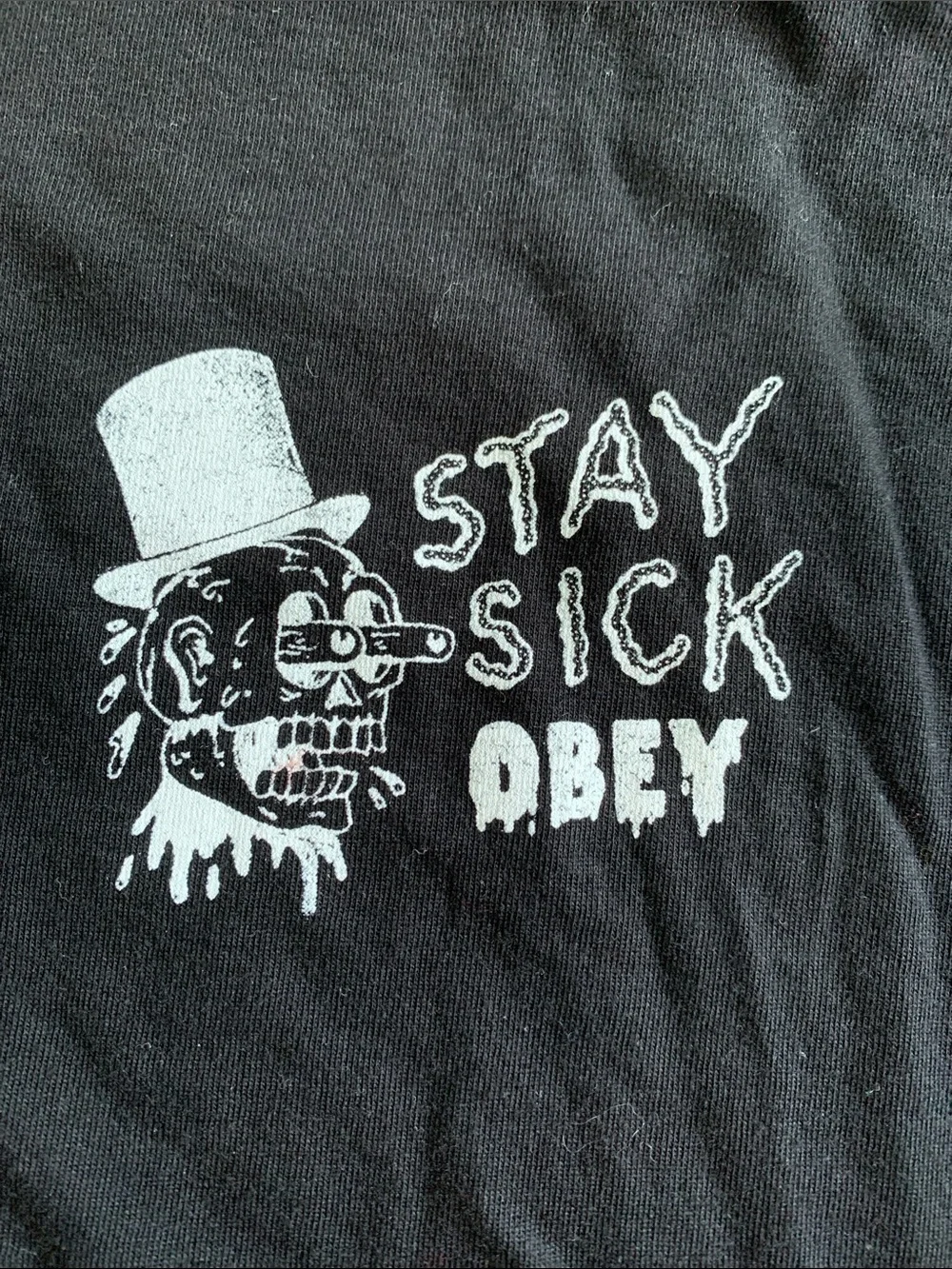 Obey Black 'Stay Sick' Short Sleeve Graphic Tee - Picture 2 of 9